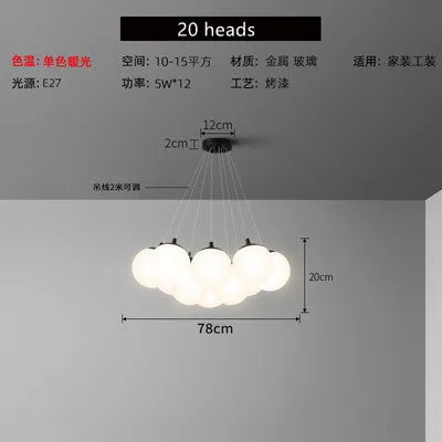 DecorBites™ Glass Ball LED Pendant Lights for Teen Room Decor