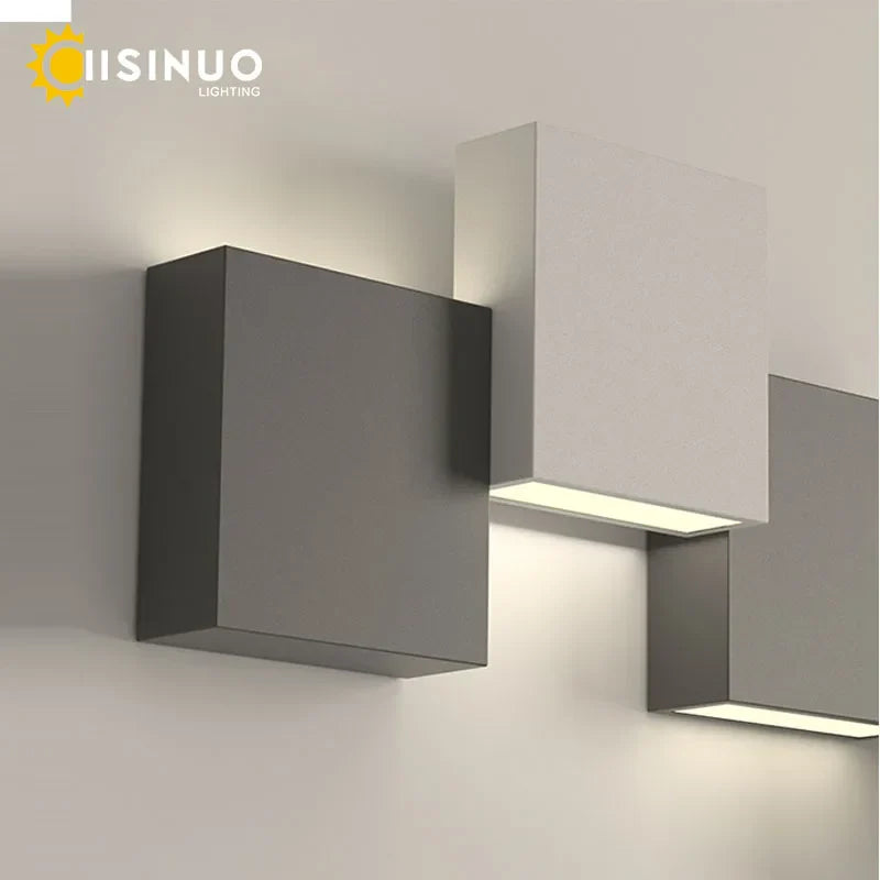 DecorBites™ Geometric LED Wall Sconce Black White Light for Living Room Bedroom Hallway