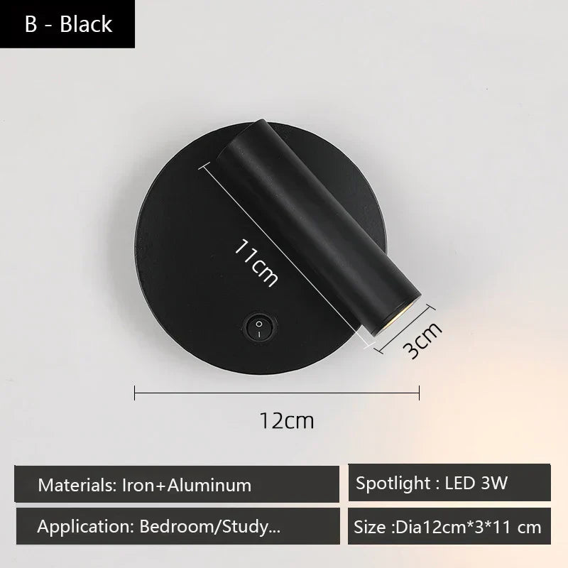 DecorBites™ Adjustable LED Wall Reading Lamp 3W Spotlight for Bedroom and Hotel