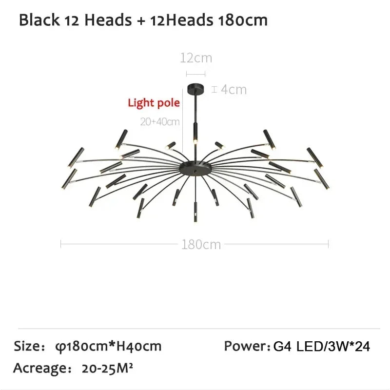 ثريا سقف LED DecorBites™ مصباح إضاءة نورديك لغرفة المعيشة وغرفة الطعام وغرفة النوم