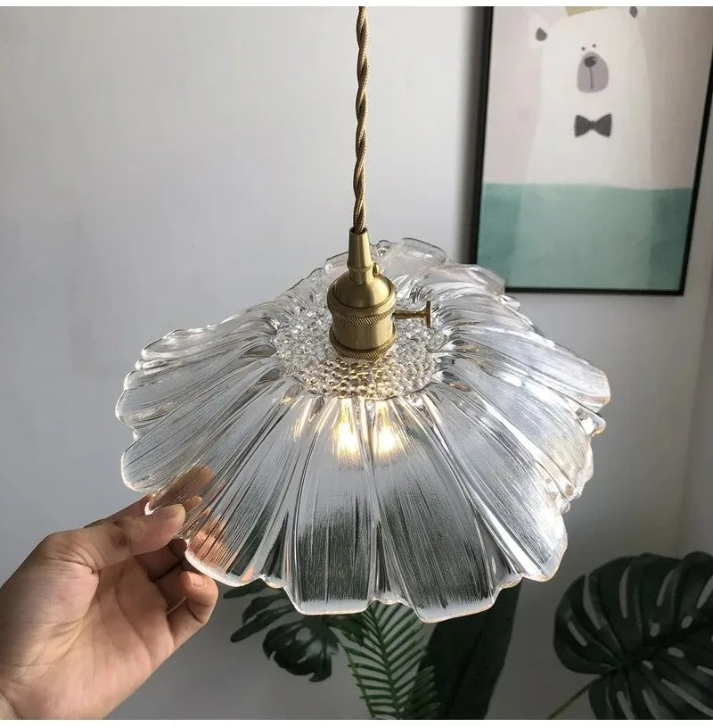 Vintage Flower Glass Pendant Light