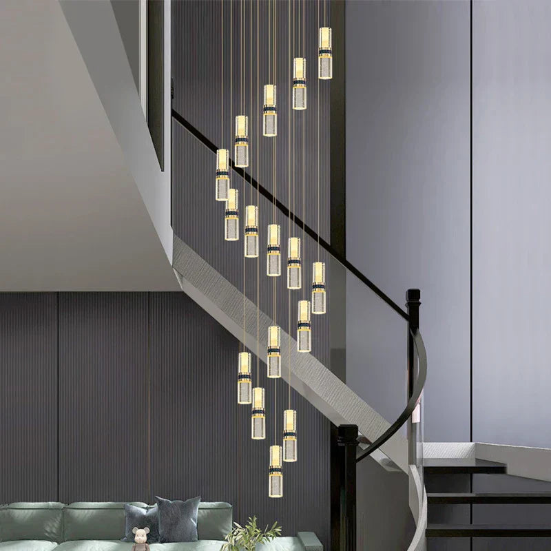 ثريا DecorBites™ الكريستالية العمودية للسلالم، تصميم الفقاعات للمنزل، المطعم، أو البار