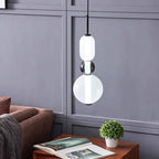 Italian Candy Glass Pendant Light in Black or White