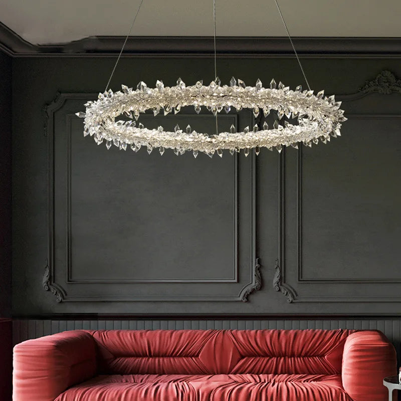 Plafonnier LED circulaire en cristal DecorBites™ Luxe - Style Art Déco à intensité variable