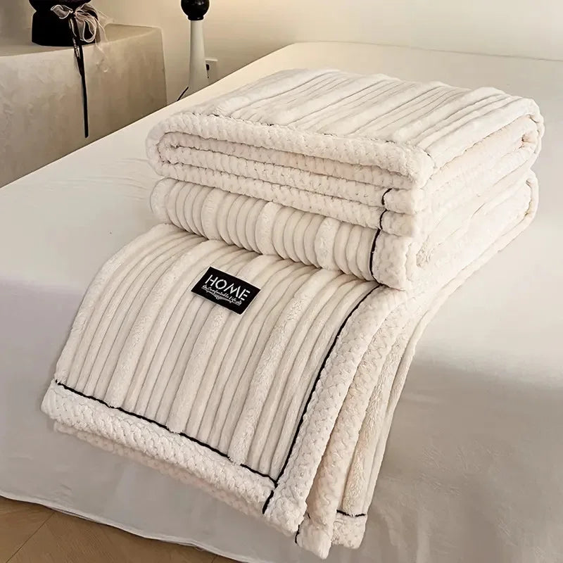 DecorBites™ Cozy Faux Rabbit Plush Blanket for Autumn/Winter - Soft Milk Velvet Nap Blanket