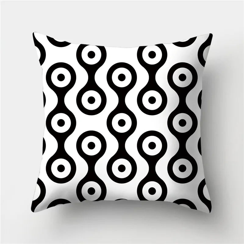 DecorBites™ Geometric Stripes Pillowcase 45x45cm Polyester Cushion Cover for Living Room