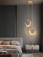 Modern Ring Pendant Light in Acrylic and Plated Metal