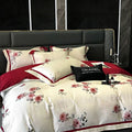 DecorBites™ 100S Egyptian Cotton Print Bedding Set for Queen King Ru Size