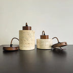 Modern Travertine Stone Pendant Light In Beige