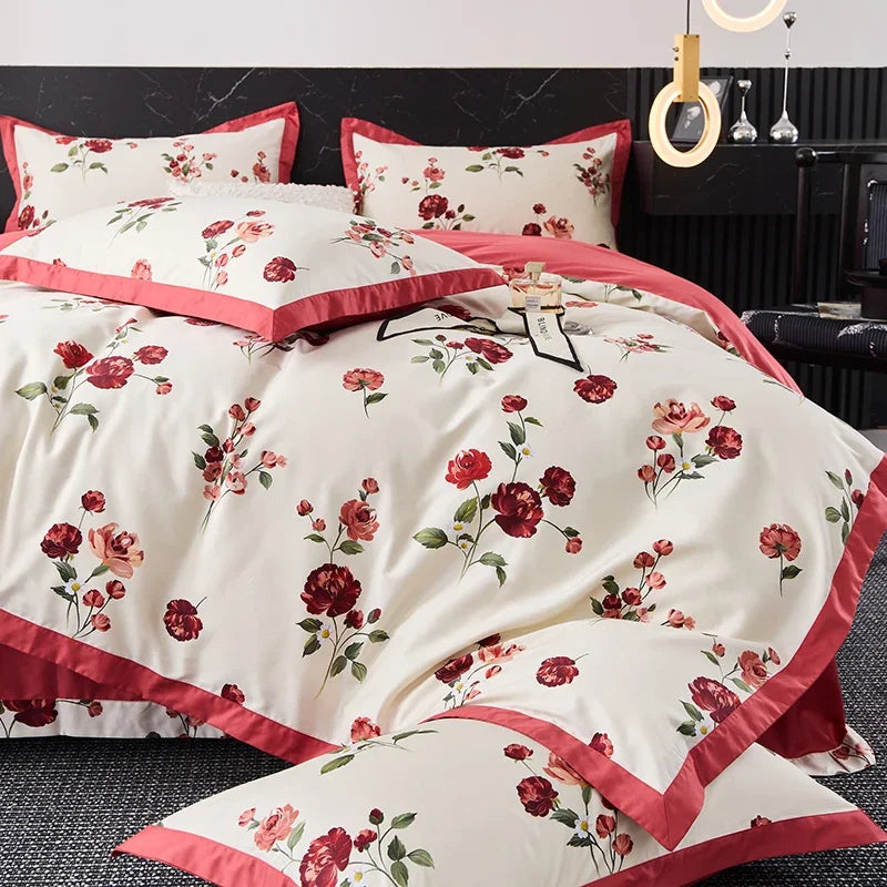 طقم مفروشات أسرة من القطن المصري™ ماركة DecorBites مقاس كوين وكينج ومزدوج، مطبوع