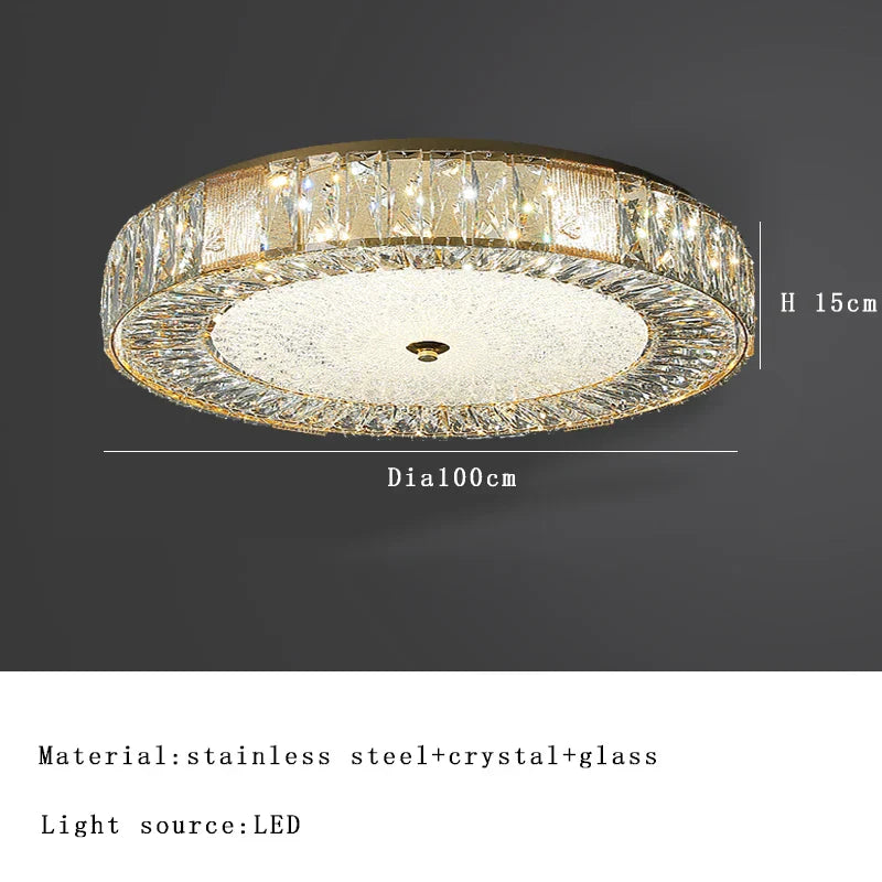 وحدة إضاءة سقف LED زجاجية ذهبية DecorBites™ من الفولاذ المقاوم للصدأ
