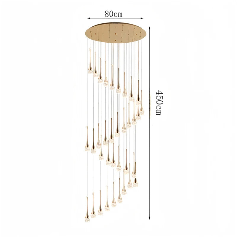 Modern Crystal Pendant Light With Adjustable Height