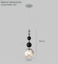 Art Deco Silver Lava Pendant Light in Acrylic and Metal