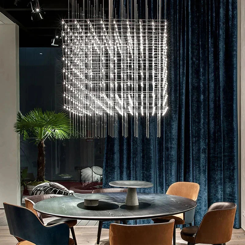 DecorBites™ Cube LED Chandelier for Modern Luxury Living Room & Dining Office Hotel