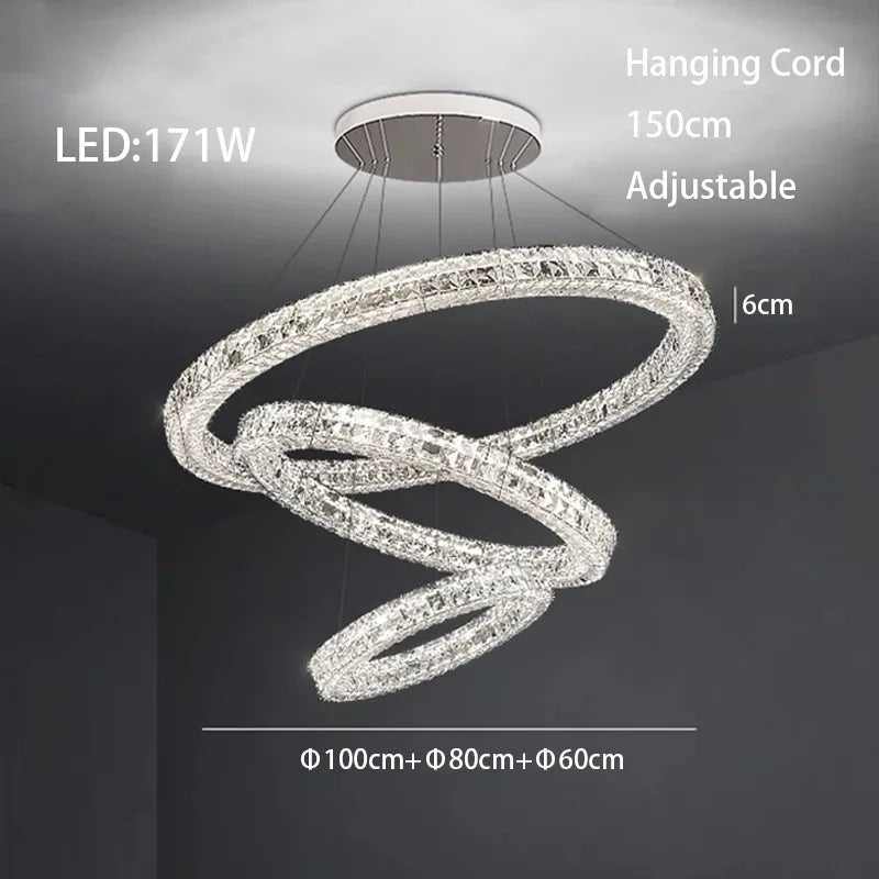 DecorBites™ Crystal LED Chandelier - Modern Luxe Living Room Lighting