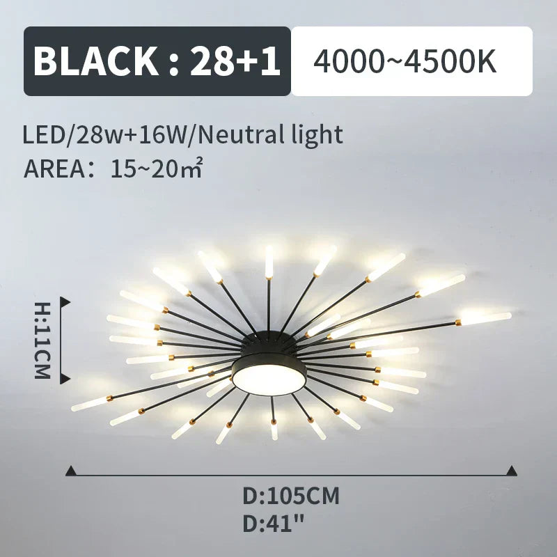 مصابيح DecorBites™ LED Fireworks المتدلية - إضاءة ثريا عصرية لغرفة المعيشة وغرفة النوم