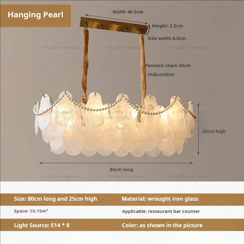 DecorBites™ French Chandelier Garden Light with K9 Crystal | Elegant Pearl Shell Design