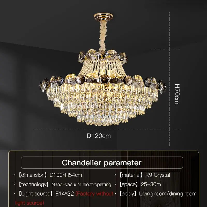 DecorBites™ Crystal Chandelier: Modern Nordic Luxury for Living Room, Dining Room, Bedroom