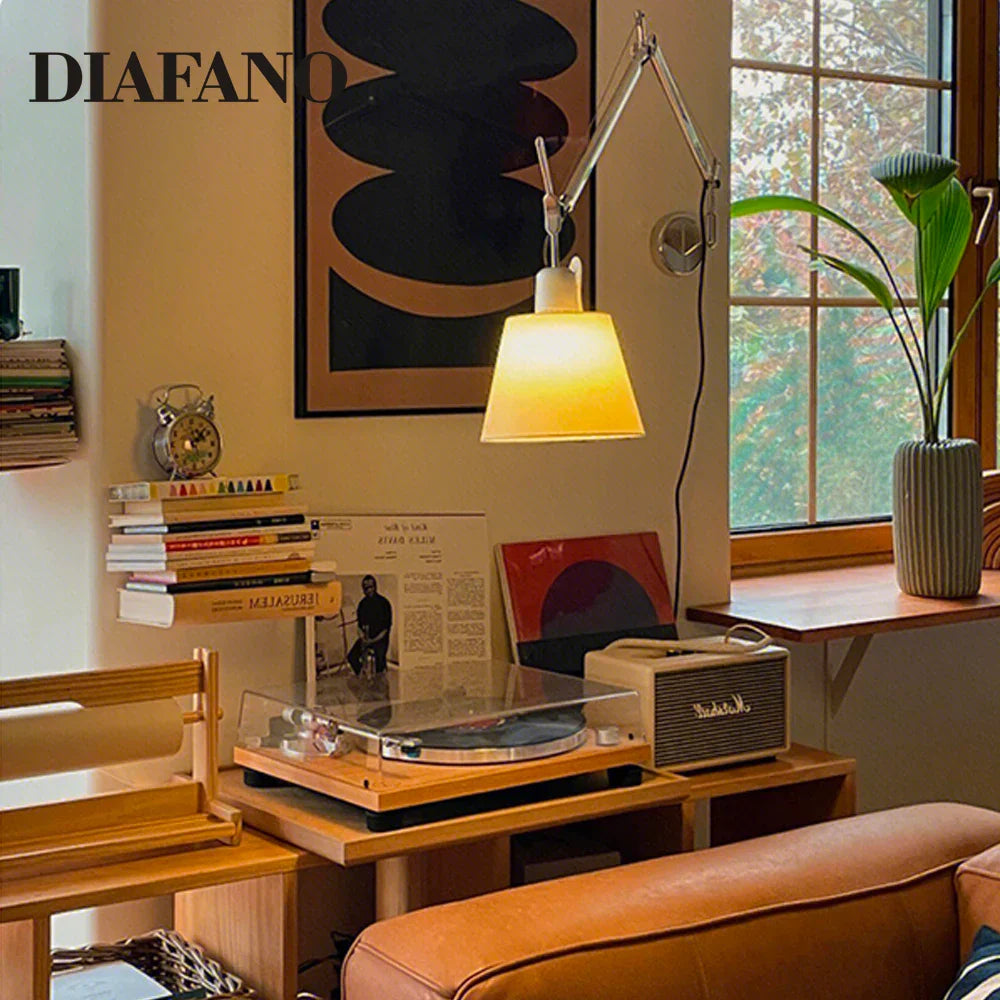 DecorBites™ Adjustable Aluminum Wall Lamp with Long Swing Arm for Bedside & Study