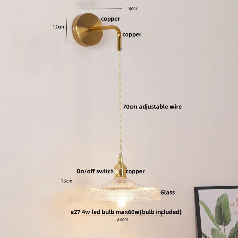 DecorBites™ LED Wall Lights Bar Bedroom Study Clear Glass Bedside Lamp Modern Stair Light Fixtures