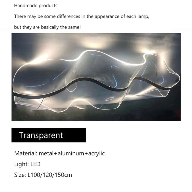 Nordic Long Wave Aluminum Pendant Light