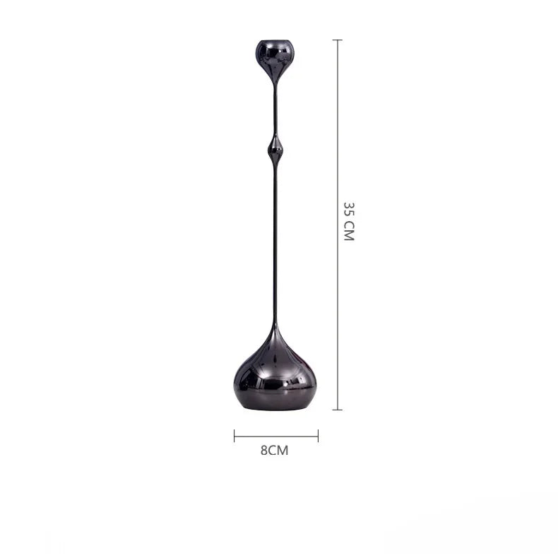 DecorBites™ حامل شمعدان على شكل قطرة ماء هندسية ذهبية، منظم مكتبي، قطع مركزية لحفلات الزفاف