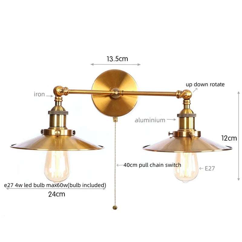 DecorBites™ Dual Head Pink LED Wall Light for Bedroom Decor & Hotel Industrial Style