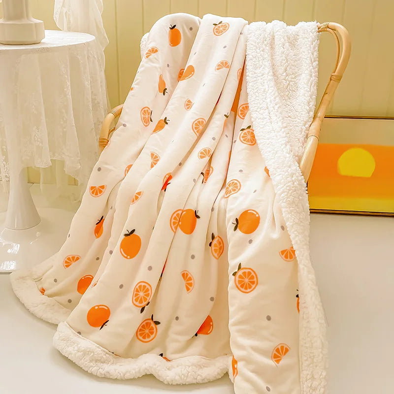 DecorBites™ Cozy Milk Velvet Cartoon Blanket for Single Bed, Student Dorm: Spring & Autumn Blanket