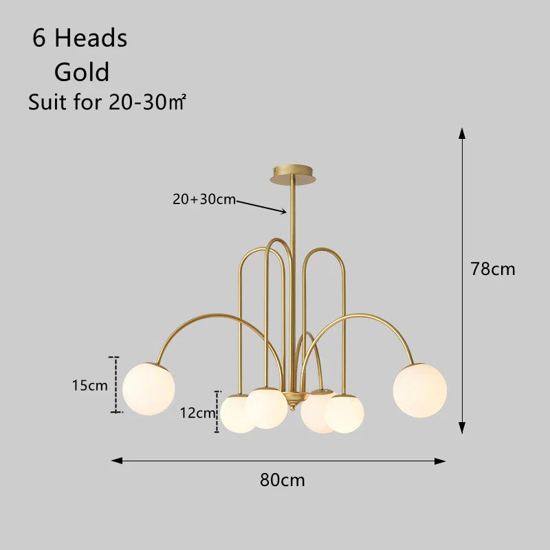 DecorBites™ Glass Ball Pendant Chandelier with LED for Dining Living Bar Kitchen Island