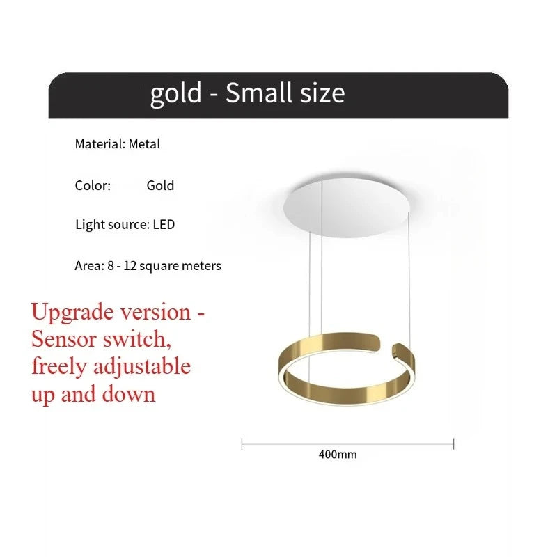 Modern Ring LED Pendant Light in Black or White