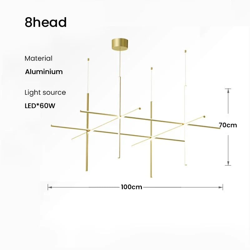 DecorBites™ ثريا سقف خطية LED ثريا غرفة طعام فاخرة بتصميم إيطالي