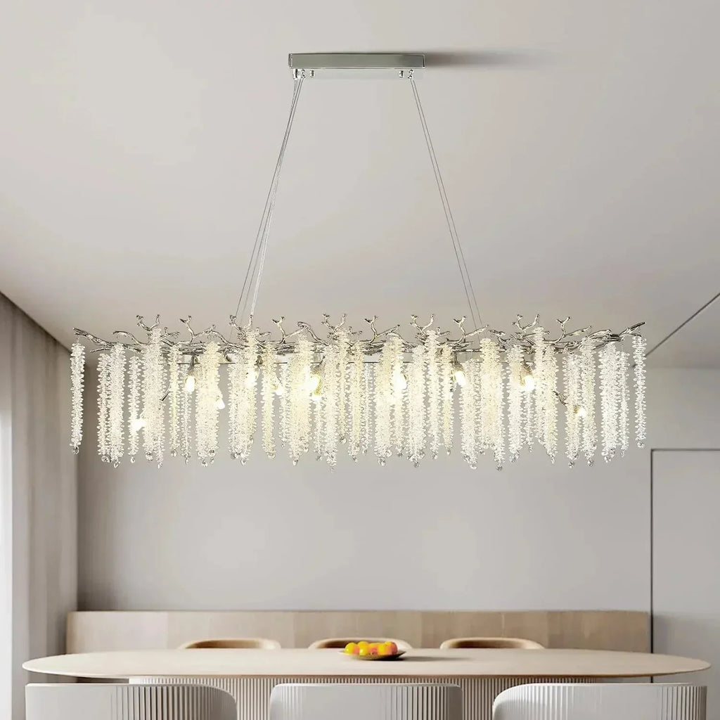 DecorBites™ Gold Crystal Branch Chandelier | Modern Luxury Round Ceiling Light