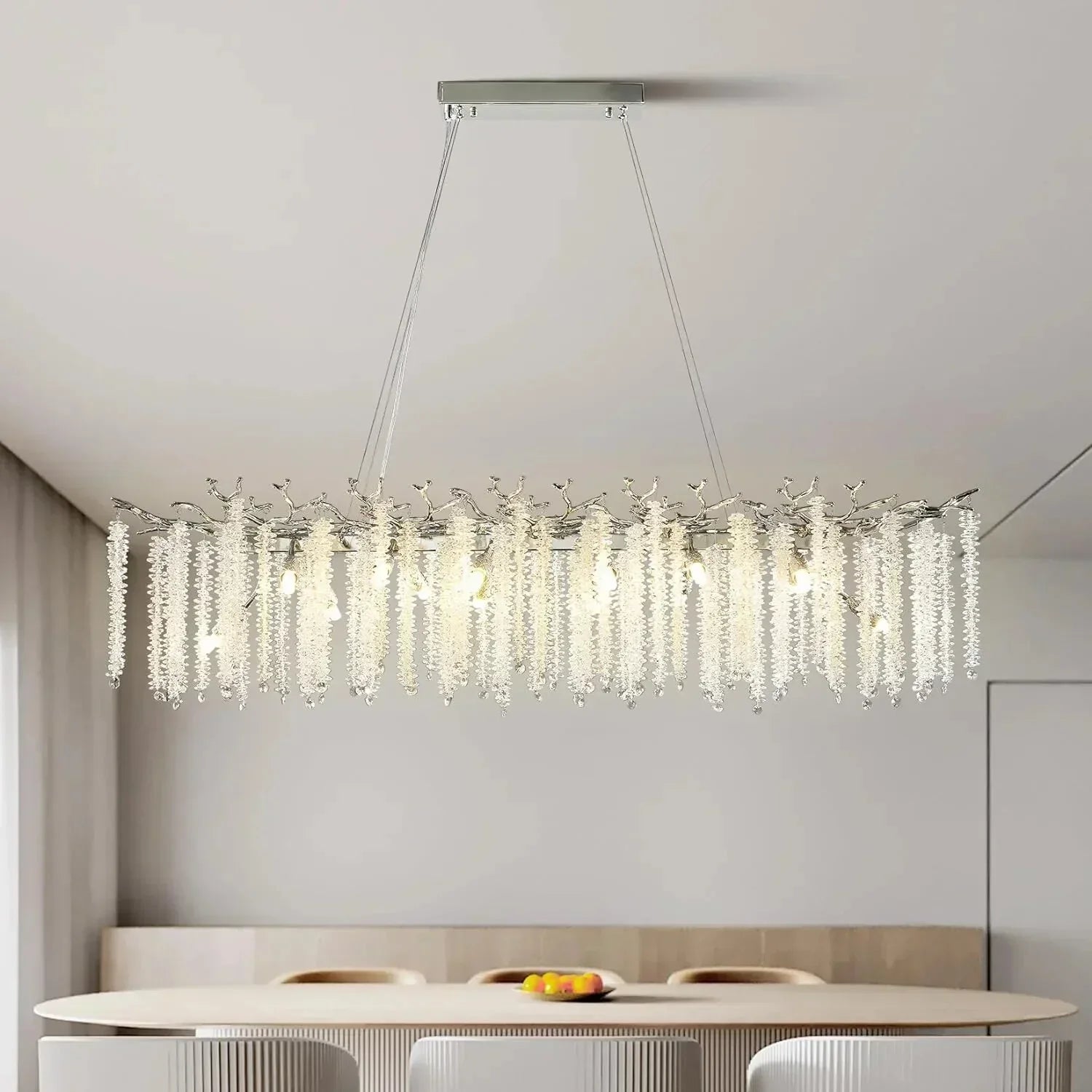 DecorBites™ Gold Crystal Branch Chandelier | Modern Luxury Round Ceiling Light