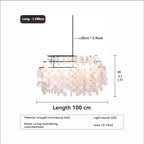 Modern Shell Pendant Chandelier in Gold or Chrome