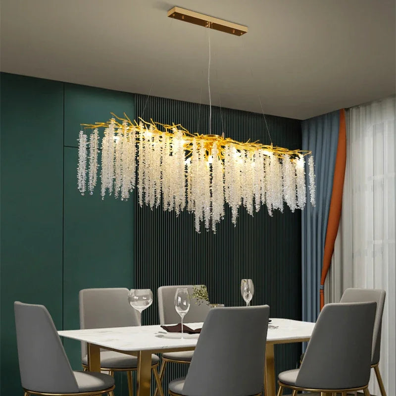 DecorBites™ Crystal Tassel LED Chandeliers for Luxury Home Decor