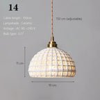Japanese Ceramic Pendant Light With Copper Finish