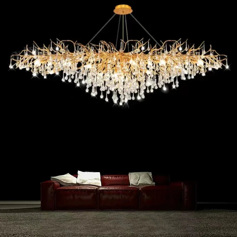 DecorBites™ Gloss Light Luxury Crystal Ceiling Chandelier for Living Room & Dining Room