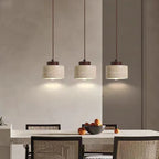 Modern Travertine Stone Pendant Light In Beige