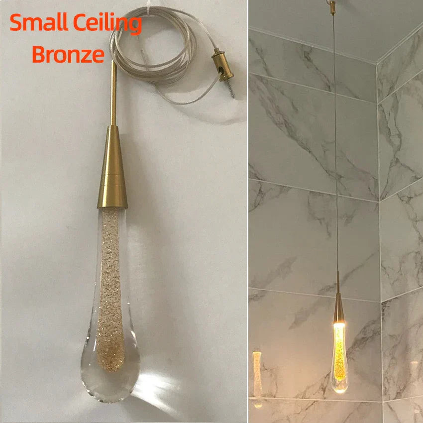 DecorBites™ Crystal Glass LED Pendant Lights - Tear Drop Design for Restaurant, Bar, Staircase