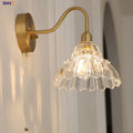 DecorBites™ Brass LED Wall Sconce Clear Glass Pull Chain Switch Modern Vanity Light