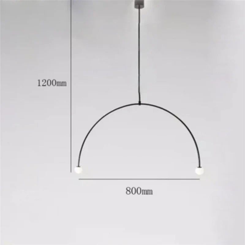 DecorBites™ Iron Line Chandelier: Post-modern Hanging Lamp for Living Room & Bedroom