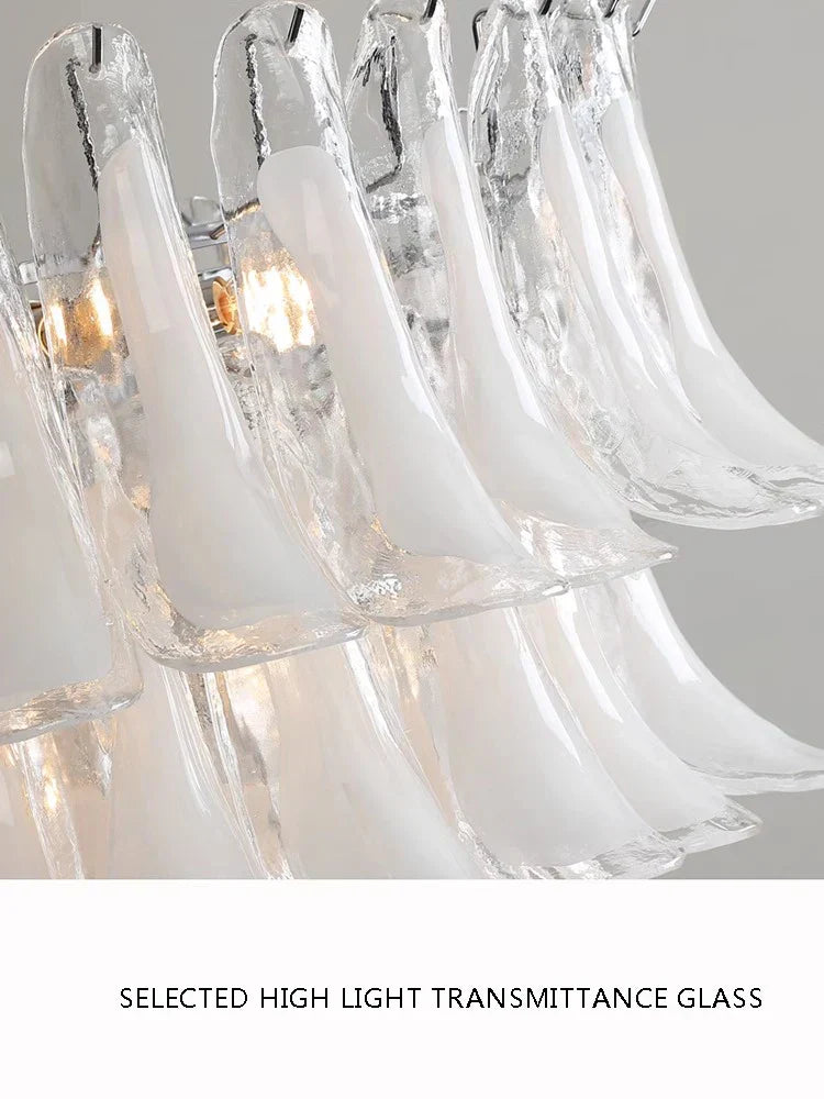 DecorBites™ French White Glass Pendant Lights: Luxury LED Hanging Lamps for Living & Dining Rooms
