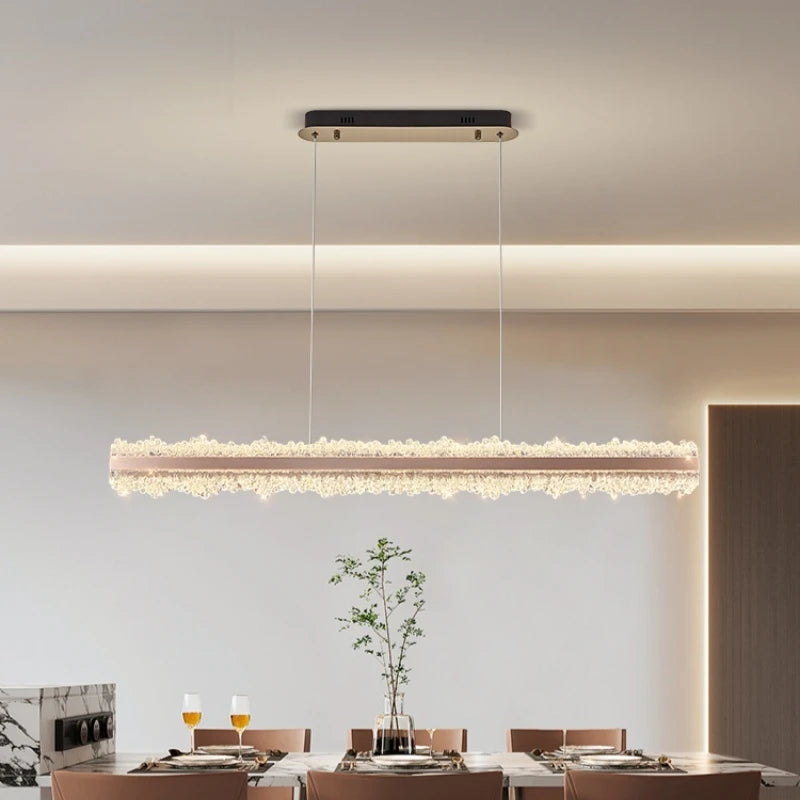Nordic Linear Brushed Stainless Steel Pendant Light