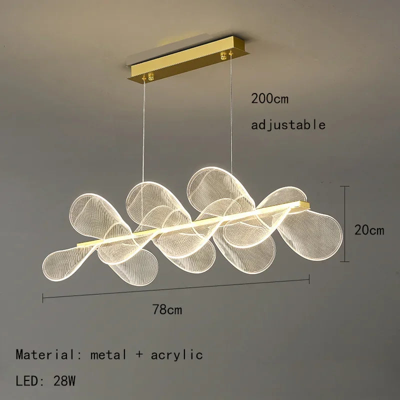 ثريا زهور LED من DecorBites™: مصباح معلق أكريليك فاخر للمعيشة الحديثة، غرفة النوم، المطبخ، غرفة الطعام