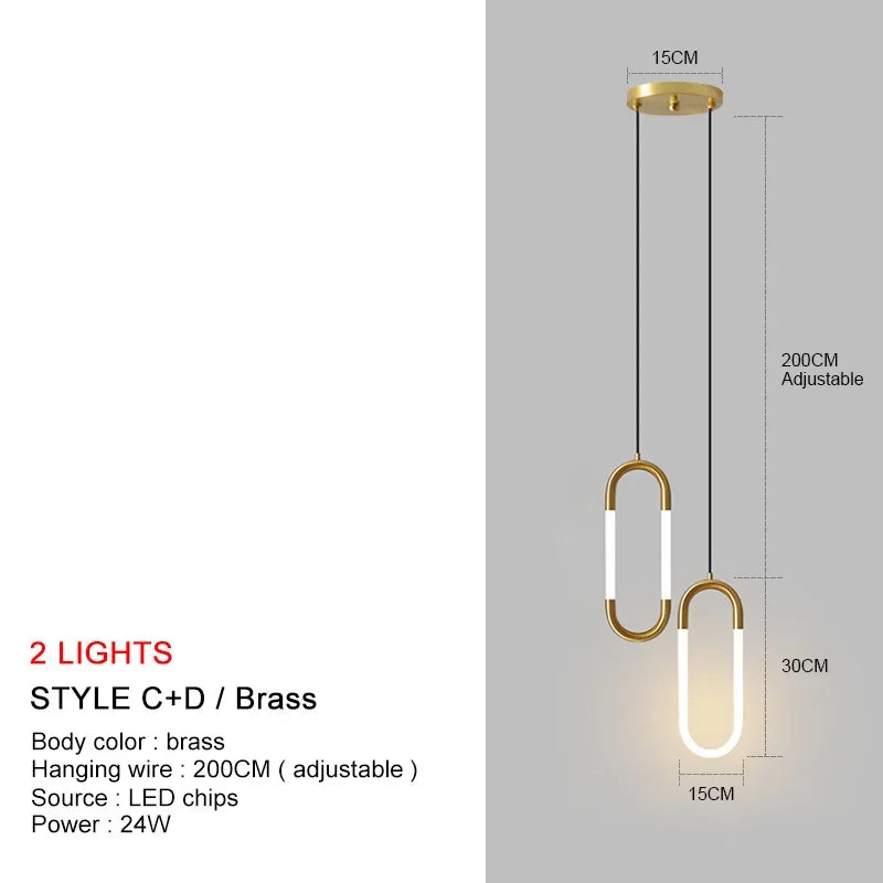 Nordic Gold Linear LED Pendant Light