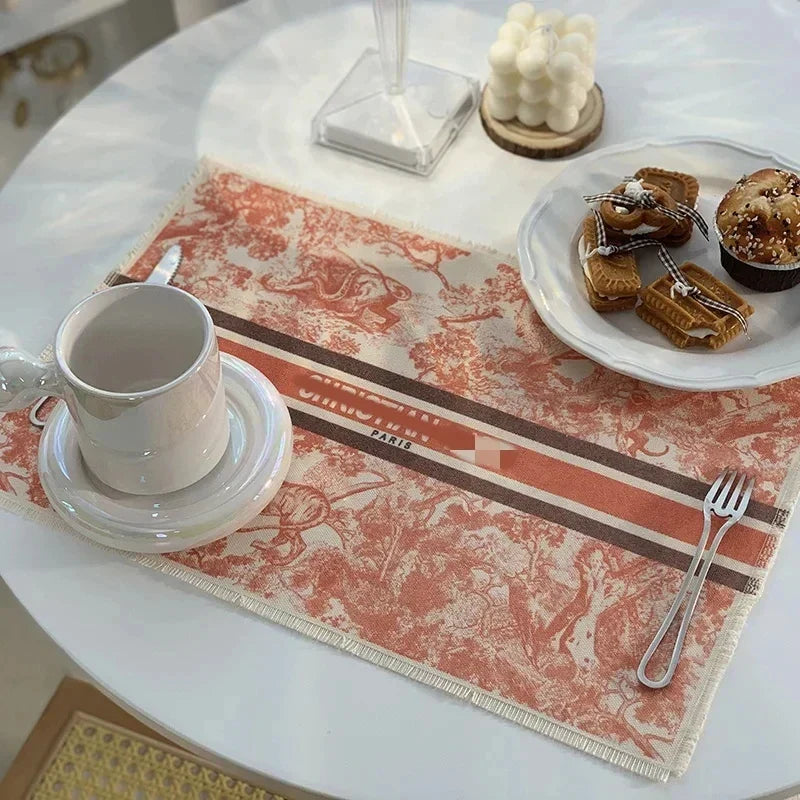 DecorBites™ Cotton Linen Place Mat Set - Tableware Cushion for Kitchen Dining