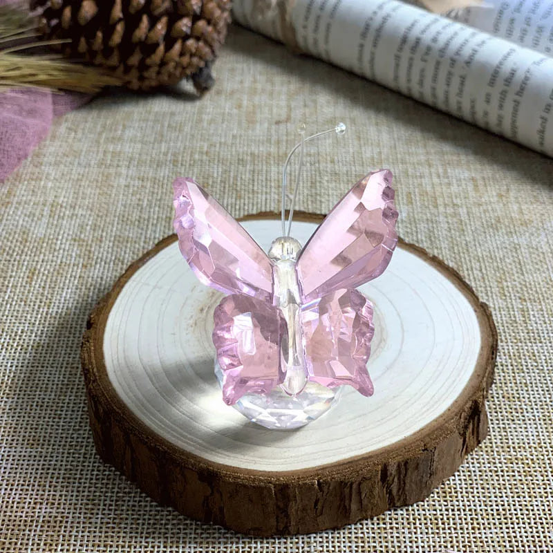 DecorBites™ Crystal Butterfly Figurine Glass Paperweight Sculpture Christmas Decor Gift