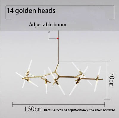 ثريا ديكور بايتس™ LED: قلادة سقف حديثة باللونين الذهبي والأسود للمطبخ وغرفة الطعام وغرفة المعيشة وغرفة النوم