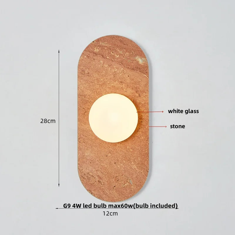 DecorBites™ Glass Globe LED Wall Lamp Nordic Modern Stone Bathroom Mirror Light