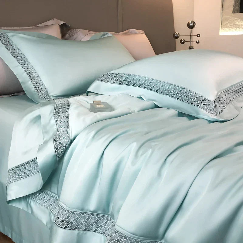 DecorBites™ Eucalyptus Fiber Summer Quilt Bedding Set with Wide Edge & Silky Cool Feel